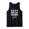 Beer, BBQ, Babes, Babies Funny Father Pregnancy Announcement Tank Top