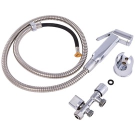 Rousseau WC Shower Set, Complete ABS Toilet Hygiene Kit with Shower, Support and 3-Way Faucet, Chrome