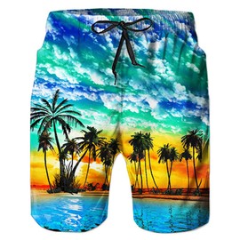 Loveternal Men's Swimming Shorts Leisure Short Summer Beach Shorts 3D Print Swim Trunks - xxl