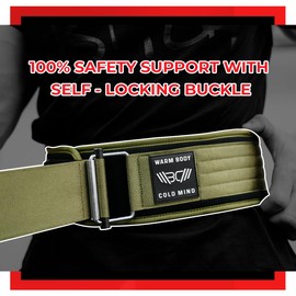 Warm Body Cold Mind Quick Locking Belt for Crossfit - Weight Lifting Belt for Bodybuilding, Weightlifting - Gym Back Belt for Squats - Powerlifting Belt for Men & Women (Black, S (27"))