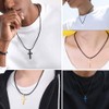 PROSTEEL Men Crucifix Chains Necklace Solid Black Cross Necklace 26