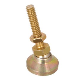 Leveling Feet - 1.88 dia, 1/2-13 thds, 3.13 Lg, 5000 Lbs max load, Select Inch 15o Swivel Stud Style Leveling Pads w/Gold Chromate (1 Each)