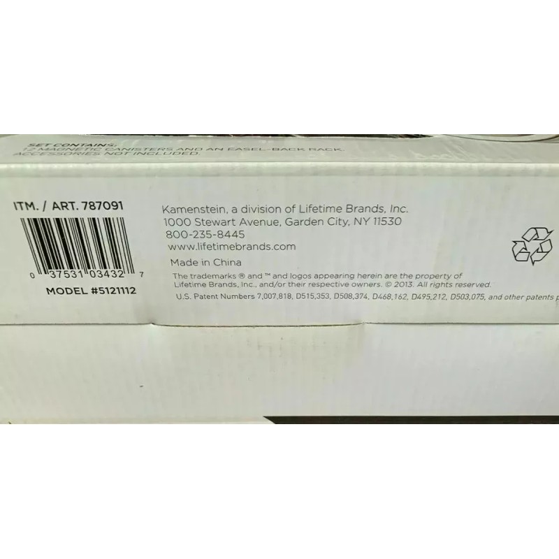 Kamenstein 12 Canister Magnetic Storage Rack Wall Mountable