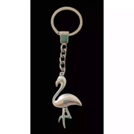 unbranded New FLAMINGO Charm Key Holder Chain Ring Keychain Keyring Tropical Vibe