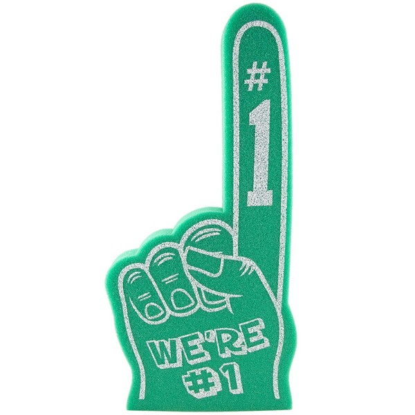 Giant Foam Finger 18 Inch- We're Number 1 Foam Hand for All Occasions - Cheerleading for Sports - Exciting Vibrant Colors use as Celebration Pom Poms- Great for Sports Events Games School Business