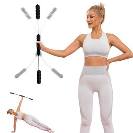 Fitness Exercise Bar,Elastic Fitness Bar,High Frequency Vibration Training Fat Buring Workout Bar for Yoga Pilates Sports,Power Twister for Arm,Abdominal Muscles Strength Exercises in Home Gym