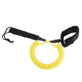 Surfing Foot Rope 7mm 10ft Coiled Spring High Elastic Adjustable Lightweight for Paddle Board SurfboardYellow