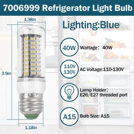 Misfart 7006999 Refrigerator Light Bulb Compatible with Sub Zero E26,40W Glass Lamp Bulb Replacement for Sub Zero Freezer Refrigerator -1Pack