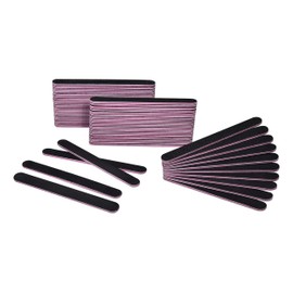 AMT 50 PCS Round Black Nail Files, Black Nail File, Nail Files for Acrylic Nails, Emery Boards for Nails, 100/180 Grit Nail File (50 PCS Nail Files) (Grit 100/180 (Round, Pink)