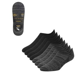 Ted Baker Men's No Show Liner Socks Multipack Non-slip Arch Support (UK, Numeric, 7, 11, Regular, Regular, 8, Black)