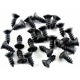 Retro-Motive #10 x 1/2" Phillips Oval Head Trim Screws #8 Head Black (Qty-25) #2039CCA