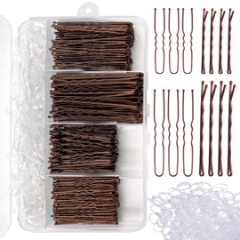Coco Berming Pack of 300 Small Bobby Pins Set, U Hair Clips, Hair Clips, Women's Hair Accessories, Hair Bobbles with Storage Box