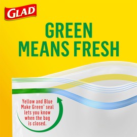 Glad Zipper Food Storage Plastic Bags, Snack, 50 Count (Packaging May Vary)