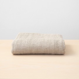 LinenMe Washed Waffle Big Bath Towel 100 x 160 cm Natural, Linen, 160x100x1 cm