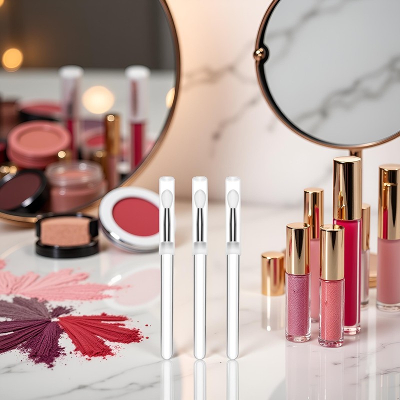 3Pcs Silicone Lip Brush,Silicone Lip Brush Makeup Brushes With Dirt-proof