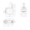 5 x Hard Bottom Roles with Parking Brake 11 mm/65