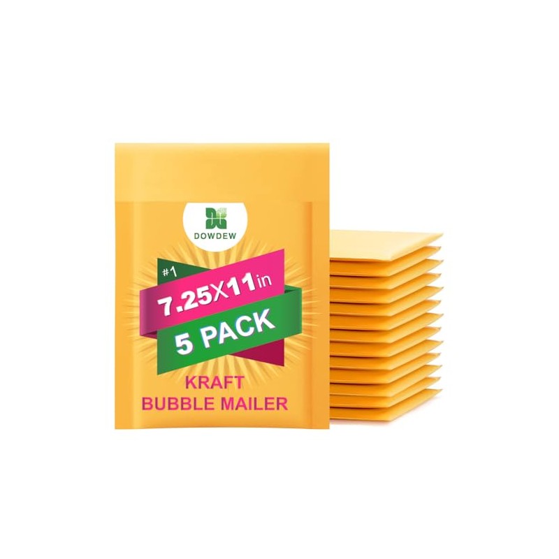 Kraft Bubble Mailers [5 Pack] Shipping Mailing Packing Padded Envelopes