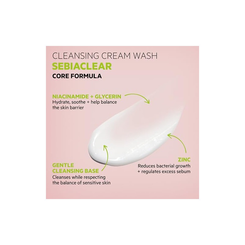 SVR Sebiaclear Creme Lavante, Crema Limpiadora para Piel Grasa y/o