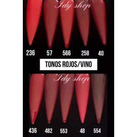 Idy Shop Colección 10 Acrílicos Tonos Rojos/vino Uñas Frasco 1/4 Oz