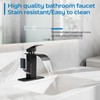 RNDIOZD Matte Black Bathroom Faucets, Waterfall Bathroom Sink Faucet Modern