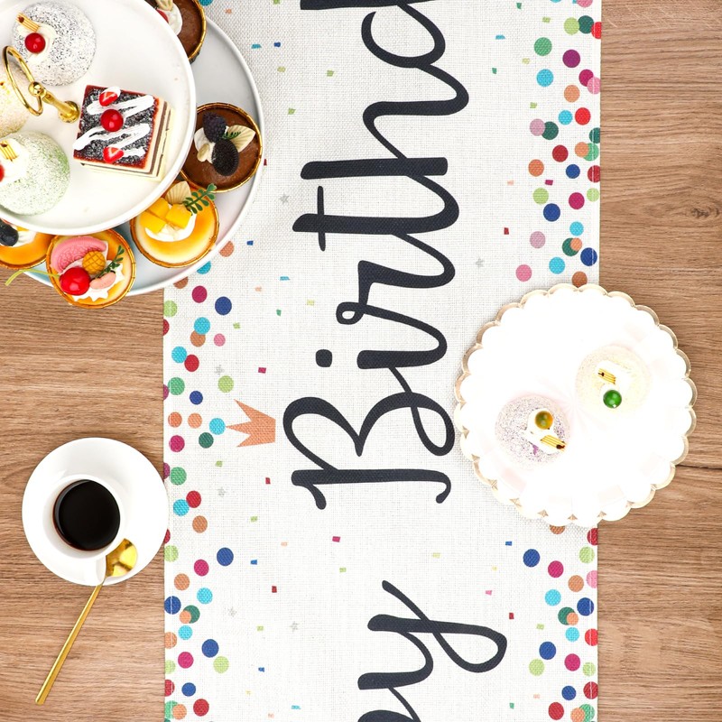 Happy Birthday Table Runner 13 x 72In Happy Birthday Tablecloth
