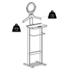Pemberly Row Transitional Solid Wood Valet Stand with Mirror in