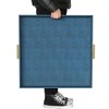 HofferRuffer Extra Large Square Serving Tray, Elegant Faux Leather Ottoman