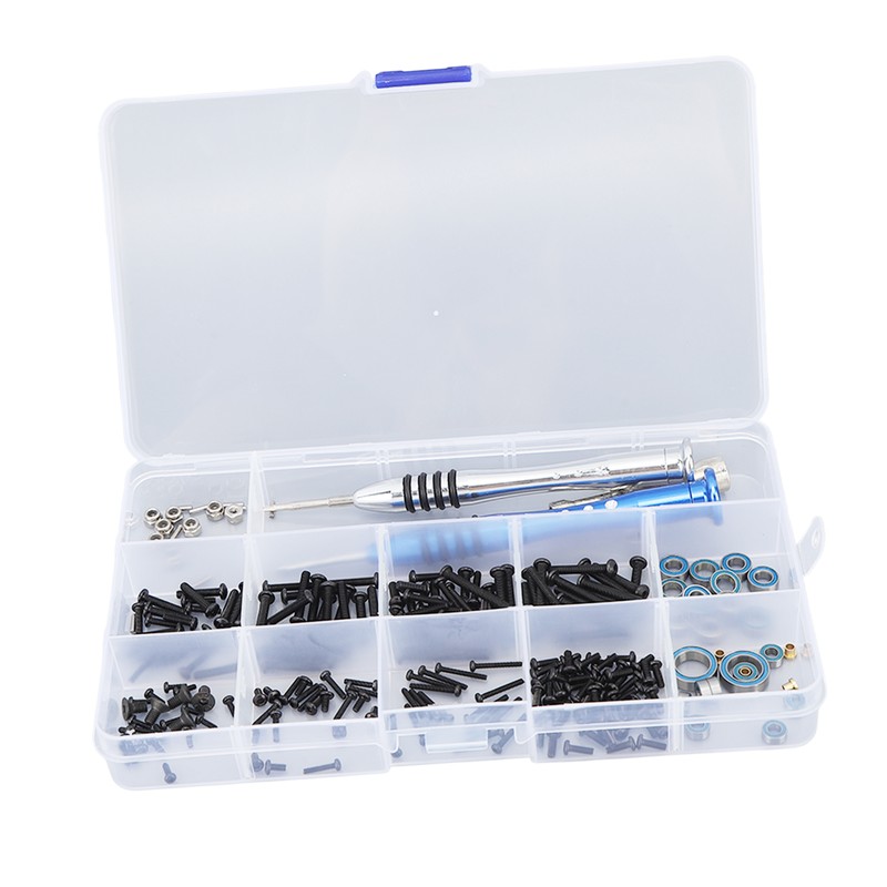 205 Pieces RC Repair Tools Round Flat Head Screws Bearings