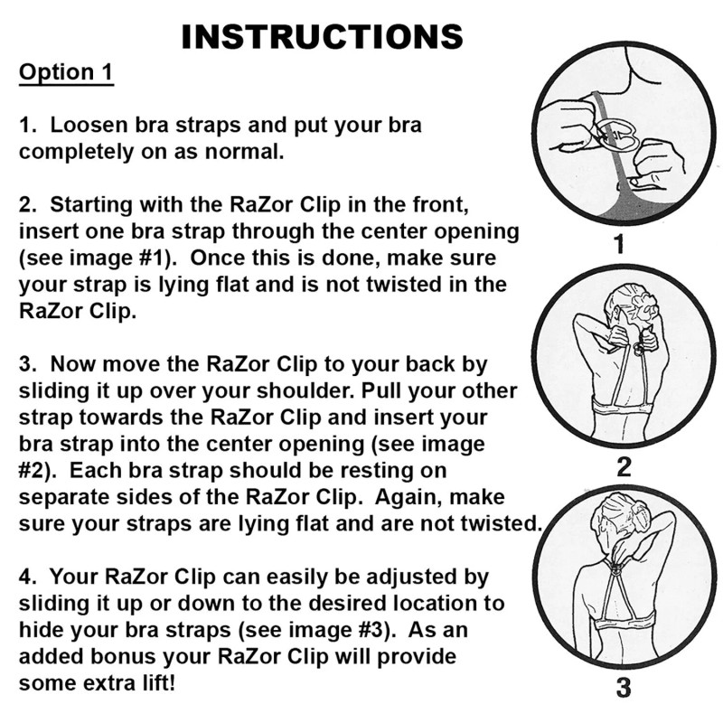 Razor Clips Bra Strap Clips Made in the USA Racer