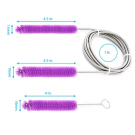 CPAP Hose Cleaning Brush and Handy Brush Suitable for Cleaning 7 Feet Tubing and 22mm 19mm 15mm Diameter Tubing (Purple)