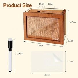 Jadesiegel Wooden Money Box with Savings Target, Retro Money Box Storage Box, Goalsaver Box with Numbers Ticking, Checking, Money Saving Box, Cash Box €500-€10,000 Target Suitable