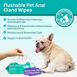 HICC PET Anal Gland Wipes for Dogs, Hypoallergenic Pet Wipes, Dog Anal Gland Wipes for Cleansing & Deodorizing, Vet Recommended Cleansing Wipes(400 Count)