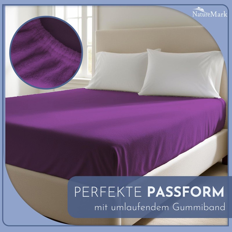 NatureMark Terry Towelling Fitted Sheet, Many Sizes & Colours, Brand