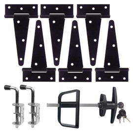 GEDSIOLD Double Door Shed Hardware Kit -Includes Window and Door/Window Hinge Set, Complete with Hinges, Latches, and T-Handle Lock -, for Gates, playrooms