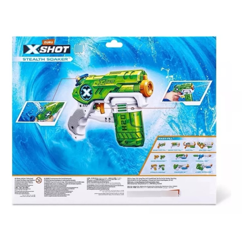 X-shot Water Stealth Soaker Pistola Lanzadora De Agua 4 Pcs
