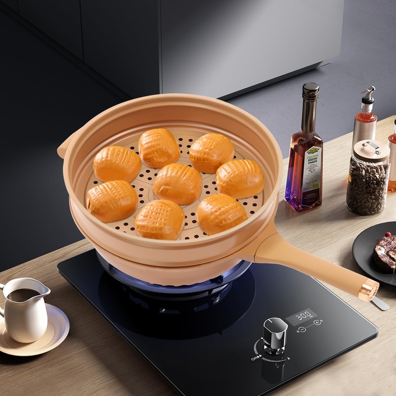 Micro Pressure Cooker Multifunctional Non-stick Clay Pot with Steamer Basket