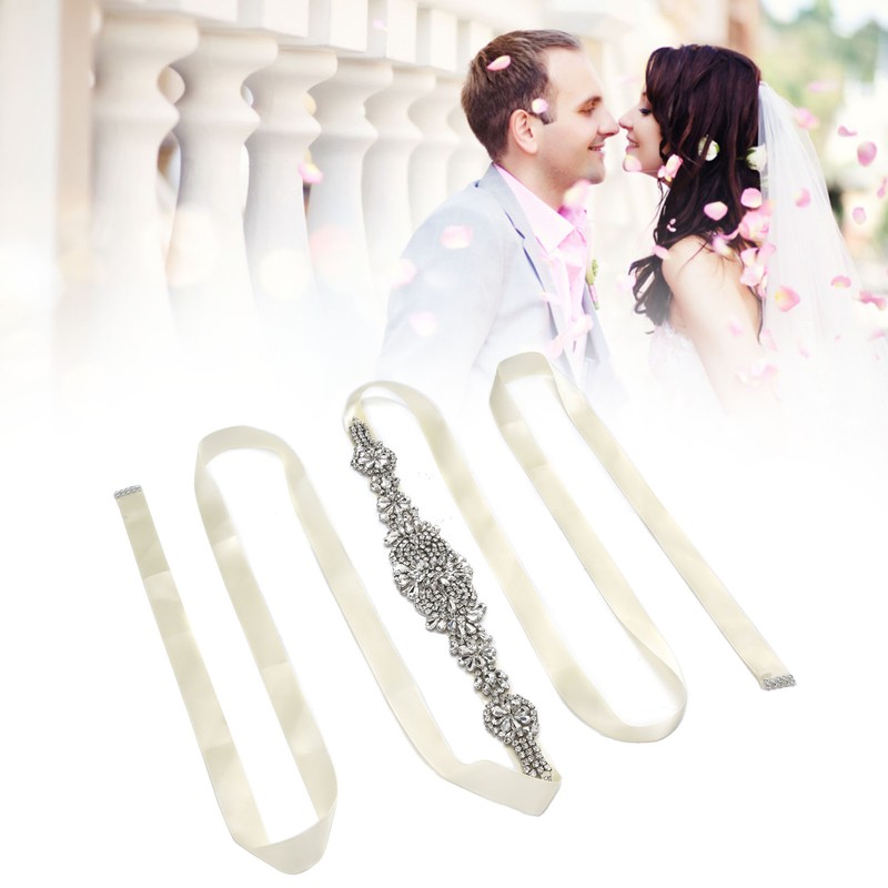 Rhinestone Wedding Dress Belt Elegant Waistbelt Clothes Accessories for Bride