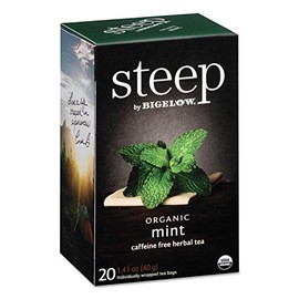 steep by Bigelow Organic Mint Herbal Tea, Caffeine Free, 20 Total Tea Bags