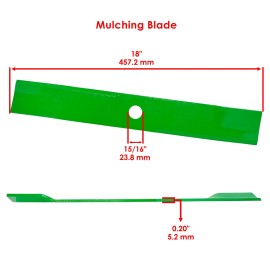 Caltric 18 inch x 15/16" Circle Hole 52" 60" 72" Deck Mulching Blade For Exmark