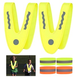 V-Shape Reflective Vest for Children, 2 Pieces, V-Shape Safety Vest, Bicycle, Lightweight Safety Vest, Children 3-6 Years, Safety Vest, Children's Signal Collar, Reflective Vest, Cycling Signal