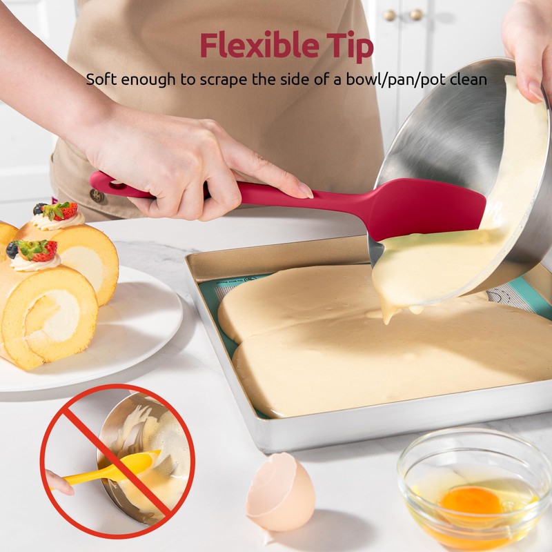 U-Taste Silicone Spatula Set with 600 Degrees Fahrenheit Heat Resistant