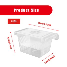 Bojueshaw Aquarium Fish Breeding Box,Acrylic Fish Hatching Incubator Box,Transparent Double-Layer Isolation Tank for Shrimp & Betta(12.6 * 7 * 7cm)