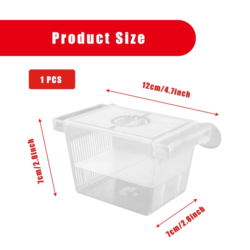 Bojueshaw Aquarium Fish Breeding Box,Acrylic Fish Hatching Incubator Box,Transparent Double-Layer