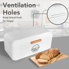 SOTECH Large White Bread Box with Lid,Farmhouse Bread Box in