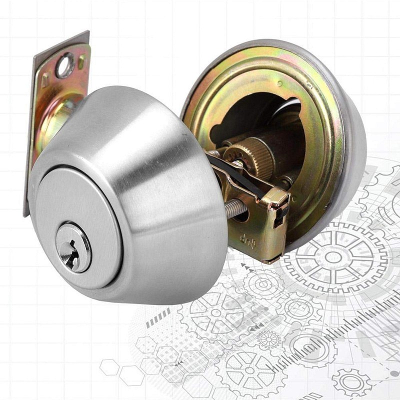 Security Door Lock, Double Cylinder Steel Anti-Thief Door Bolt with