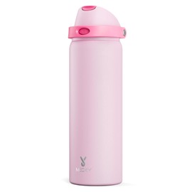 Botella de agua aislada de 32 onzas para deportes: botella de agua de acero inoxidable Meoky con popote 2 en 1 y tapa de boquilla, a prueba de fugas, frío durante 24 horas, base protectora de silicona