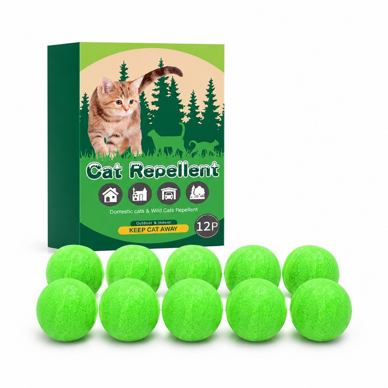 12-Pack Scent-Based Cat Deterrent Balls for Yard & Garden –