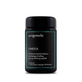 Artgerecht Omega 3 - High Quality Omega-3 Fatty Acids EPA & DHA, From Sustainable Fishing, For Heart, Brain & Vision, High Bioavailability & Purity