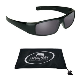 proSPORT Full Lens Reading Sunglasses Black +2.00 Not Bifocal Dark Tinted Wrap Black Sport Motorcycle Driving
