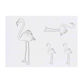Azeeda 4 x 'Stehender Flamingo' Temporäre Tattoos - Wasserfest, Hautfreundlich & Ungiftig · Transfers in Verschiedenen Größen (TO00085230)